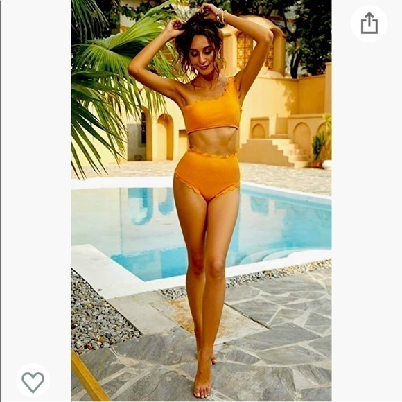 MOLYBELL 2 Piece Ginger Swim Suit One Shoulder - Picture 2 of 5